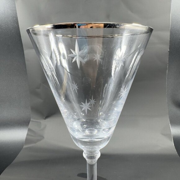 ST NICHOLAS SQUARE Tis the Season Clear Glasses Cups Set 2 Silver Band Etched - Picture 9 of 11
